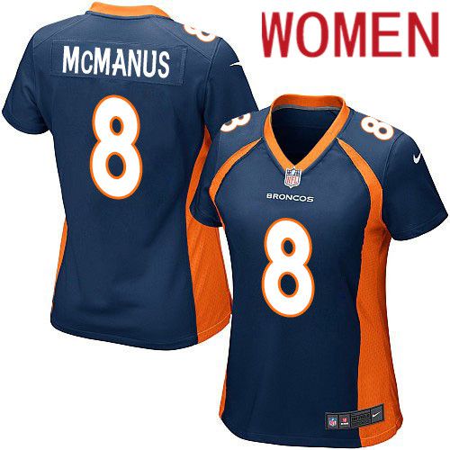 Women Denver Broncos 8 Brandon McManus Nike Navy Game NFL Jersey